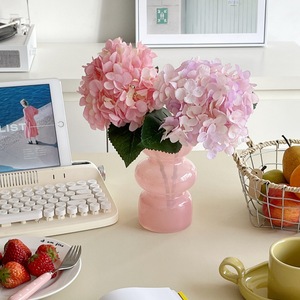 Fleurs d'hortensia artificielles en soie rose, blanches et bleues pour décoration de mariage et arrangement de la maison - Product Image 2