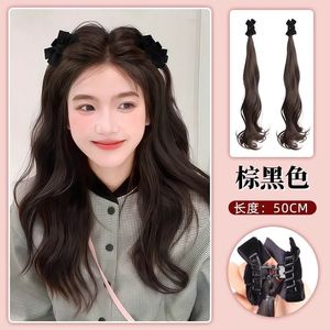 Elf Ear Braids Double Ponytails Bow <b>Tie</b> Hair Clip Long Realistic Hair Volume Booster For Women - Product Image 6