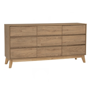 Aparador Versátil HIRADO de 1.5M en Color Roble Natural, Patas de Madera Maciza, Mueble Buffet Grande para Decoración de Comedor Estilo Escandinavo - Product Image 1