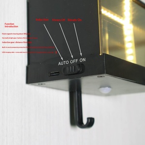 Wholesale LED Key Holder <b>Mirror</b> Wall Mounted Organizer With Light Effect - Product Image 5