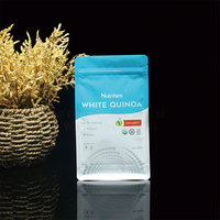 LOW quantité minimale de commande logo imprimé blanc mat Quad Seal Organic Food Baobab Powder Blé Farine Flexible Mylar Zipper Packaging Bag