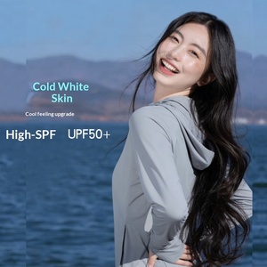 Ropa de Protección Solar UPF50+ para Mujer, Marca CHOGREY, con Capucha, Corte Holgado, Estilo Montaña, Transpirable, Resistente a las Arrugas, Tela Fresca Tipo Seda de Hielo - Product Image 5