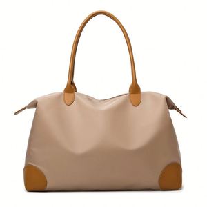 Bolso Tote Impermeable de Oxford con Ribete de Cuero, Gran Capacidad, Asa Superior, Bolso de Hombro para Trabajo y Viajes - Product Image 1