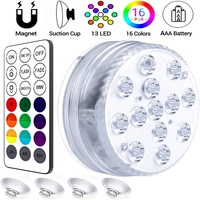 Piscine submersible à 13 led, rvb, 16 couleurs, lumière de haute qualité, étanche IP68, avec aimant et télécommande RF, idéal pour fête de mariage, nouveau modèle