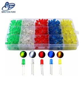 LED Diode 5mm 2 Pin Round Head Color Flash Light Bead F5 LED Light Emitting Diode
