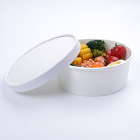 Bols en papier jetables écologiques tasses assiettes avec couvercles pour l'emballage des aliments-salade nouilles soupe riz en vente