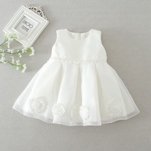 DMFGD abito da battesimo con fiocco per bambina appena nata principessa festa di compleanno <span class=keywords><strong>bianco</strong></span> abiti da bambino fantasia abito Tutu per battesimo - Product Image 2