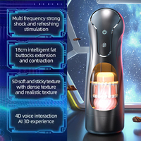 Godet de masturbation masculin télescopique entièrement automatique à dilatation et contraction profondes, avec stimulation par succion, vibration et piston, jouet sexuel