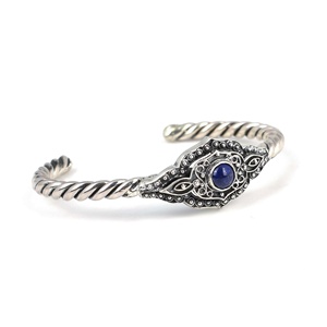 Lapis Stone Filigree Bracelet Handmade Turkish Romantic Jewelry - Product Image 2