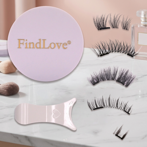 FindLove Kit de cils magnétiques 3D réutilisables faits à la main, en cheveux synthétiques, épaisseur 0,07 mm, 6 aimants, taille échantillon, vente chaude - Product Image 3