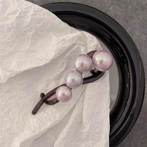Pince à cheveux en plastique de 11 cm <span class=keywords><strong>pour</strong></span> filles, style doux, pince requin avec perles, barrettes <span class=keywords><strong>pour</strong></span> <span class=keywords><strong>chignon</strong></span>, accessoires de coiffure - Product Image 5