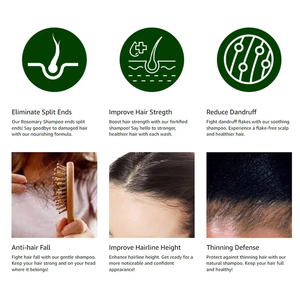 Champú de Romero CLOVERRENA Anticaída, Anticaspa, para el Crecimiento del Cabello, Engrosamiento, Antiencrespamiento, Limpieza Profunda, Control de Grasa, Muestra de Champú - Product Image 4