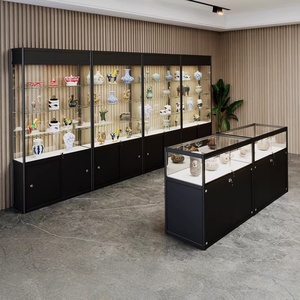 Vitrine de présentation de bijoux de <span class=keywords><strong>pharmacie</strong></span> de musée moderne Comptoir en verre Éclairage LED Écologique Support en métal robuste pour la vente au détail - Product Image 3