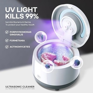 Nettoyeur ultrasonique dentaire UV 2024 DL290 Mini pour bijoux, or, prothèses dentaires, aligneurs, gouttières et protège-dents - Product Image 1