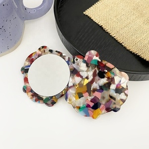 Creative Acetate Pocket Mini Cosmetic Mirror Custom logo Dust-proof Design Personalized Hand <b>Makeup</b> <b>Vanity</b> Beauty Mirror - Product Image 6