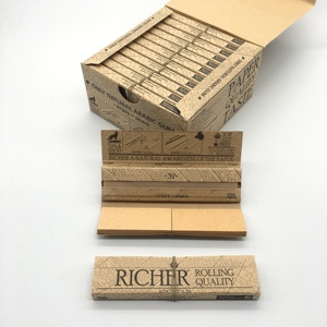 Carnet de papier à rouler non blanchi imprimé sur mesure, avec gomme arabique naturelle et fermeture à élastique, format King Size Slim, en pâte de bois pour - Product Image 4