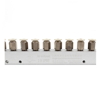 Distributor Udara Aluminium XY Brand 2 Inlet 10 Outlet, Multi-Port Air Splitter, Katup Distribusi Pneumatik, Tabung 8mm/4mm, Garansi 1 Tahun