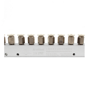 Distribuidor de <span class=keywords><strong>Aire</strong></span> de Aluminio Marca XY, 2 Entradas y 10 Salidas, Válvula de Distribución Neumática Multi-Puerto para Tubos de 8mm/4mm, 1 Año de Garantía - Product Image 4