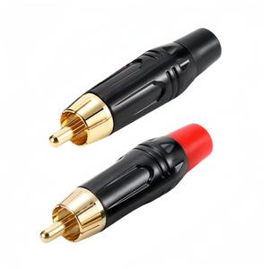 Conector RCA Phono de 6 mm, enchapado en oro, para audio y video, con orificio pasante y aislamiento rojo - Product Image 4