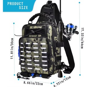 Sac de pêche gratuit avec support pour canne et équipement, sac de rangement léger pour matériel de pêche, pêche en plein air - Product Image 2