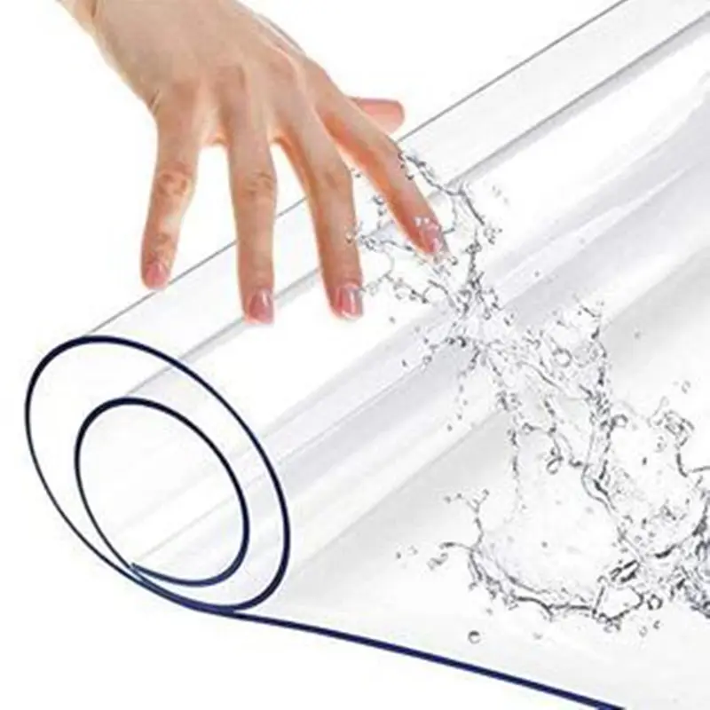 Rollo de cortina transparente Flexible de promoción, fabricante de colores, cubierta de mesa de película Súper transparente de Pvc suave