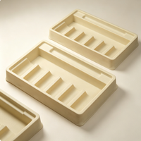 Plateau en plastique à surface floquée avec insert personnalisé pour cavité, idéal pour l'emballage intérieur des boîtes cadeaux de rouges à lèvres et cosmétiques