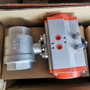 1/2" Valve Stainless Steel Sanitary Pneumatic 3 Way Ball Valve T Port With NPT Thread