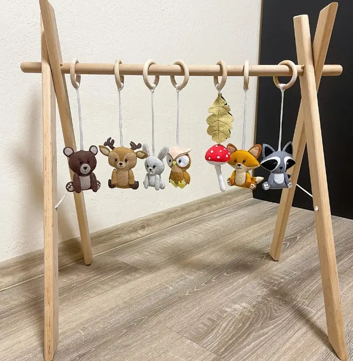Woodland baby play gym toys Baby gym hanging toys Forests animals Baby play gym set
