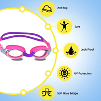 Ensemble de lunettes de natation pour enfants avec bonnet de bain en silicone, kit d'équipement de natation anti-buée et étanche pour enfants