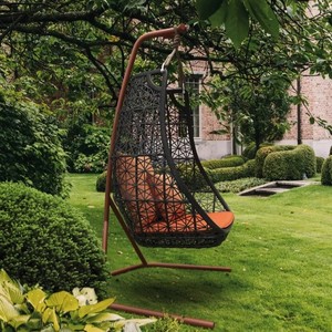 Silla Mecedora Moderna de Ratán para Interiores y Exteriores, con Cojín, Diseño de Nido de Pájaro, para <span class=keywords><strong>Hotel</strong></span>, Patio, Balcón, Hamaca - Product Image 4