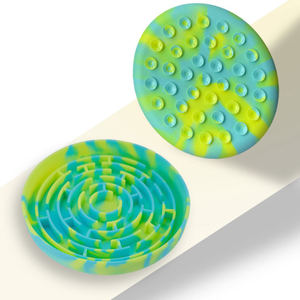 Bol de nourrissage lent pour animaux de compagnie en silicone de forme ronde, écologique, étanche, <span class=keywords><strong>anti</strong></span>-glouton, avec ventouse puissante au fond - Product Image 3