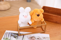 En gros, Peluche animale mixte de 22 cm, type ours, rembourrage en coton PP, mignonne et amusante, anti-stress, pour machine à griffes et machine à pinces