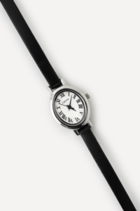 Reloj de Pulsera de Cuero Clásico Ellipse GBHW, Reloj de Cuarzo de Lujo Plateado y Negro, Elegante Reloj Analógico para Mujer - Product Image 4