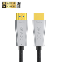 Câble HDMI Optique Actif AOC 8K, Meilleure Vente, Adaptateur Fibre Optique en Alliage de Zinc, Prise en Charge 300m