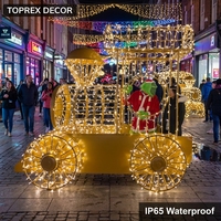 Escultura de Luz 3D con Motivo de Tren Navideño LED de Alta Gama, Decoración Portátil para Exteriores, Servicio de Alquiler para Eventos de Temporada