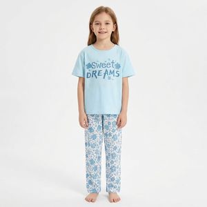 Ensembles de pyjamas d'été pour filles grandes tailles, 2 pièces, haut à manches courtes, vêtements de nuit pour enfants et adolescents de 8 à 15 <span class=keywords><strong>ans</strong></span>, séchage rapide, respirant - Product Image 3