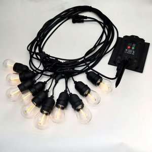 Guirlande solaire de 48 pieds avec 15 ampoules vintage S14, éclairage de vacances, lumières solaires extérieures étanches, lumières décoratives solaires pour jardin - Product Image 6
