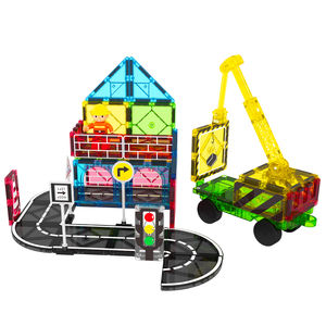 마그네틱 빌딩 블록 크레인 <span class=keywords><strong>STEM</strong></span> 장난감 마그네틱 타일 도로 세트 어린이 장난감 3 세 이상 소년 소녀 유아 - Product Image 3