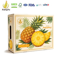 Op maat gemaakte kartonnen fruitdoos voor ananas, bedrukte golfkartonnen verpakking met handvat voor verzending van verse ananas van de boerderij naar Nederland