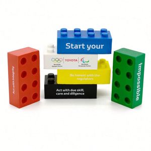 Promotional Imprint Building <b>Block</b> Stress Ball Soft Squeezable Anti Stress Brick Stress Relief Toys - Product Image 1
