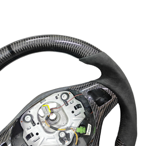 พวงมาลัยแต่ง JHR TUNING ทรงสปอร์ต หนังแท้และคาร์บอนไฟเบอร์ แบบแบน/ทรง D สำหรับ <span class=keywords><strong>E90</strong></span> พร้อมด้ามจับขนาด 30 มม. ปรับแต่งสีเย็บได้ - Product Image 5