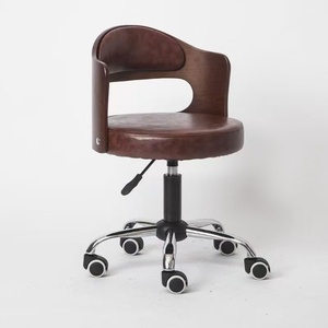 Modern Solid Wood Swivel Salon Chair Adjustable Height Rolling Task Chair for Home - Product Image 1