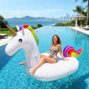 Flotador inflable grande de unicornio para piscina, juguete acuático para adultos con crin y cola arcoíris para diversión en la piscina - Product Image 3