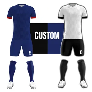 Conjunto de Camiseta de Fútbol Transpirable Personalizada, Uniforme de Fútbol con Nombre y Número, Diseño de Chevron, Ropa Deportiva Unisex WLY - Product Image 2
