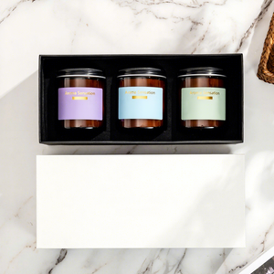 Luxury 3 Pack 200G Large Capacity Amber Glass Jar Aroma Fragrance Gifts Soy Wax Scented <b>Candles</b> <b>Set</b> for Women Custom Logo OEM... - Product Image 5