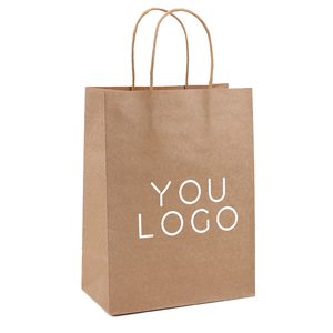 Custom Kraft <b>Paper</b> Bag With Twisted Handles Offset Printing Recyclable Classic Style For Business Shopping - Product Image 1