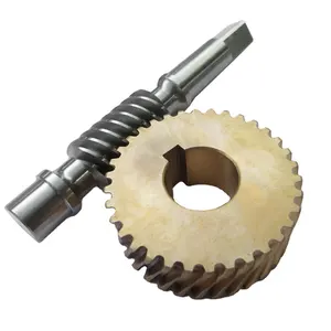CNC Custom stainless steel brass helical spiral spur steel straight bevel gear sets micro turbine worm gear and worm shaft