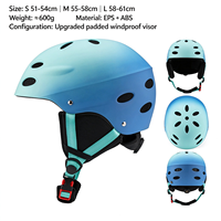 Casque de ski pour adulte, casque de snowboard, casque de sécurité pour sports de neige de couleur dégradée avec sangle pour masque de ski pour le ski en plein air en hiver