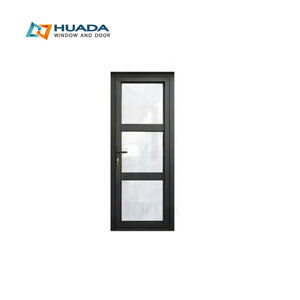 HuaDa <span class=keywords><strong>CSA</strong></span> Aprobado Puerta de vidrio de aleación de aluminio abatible personalizada Entrada de seguridad exterior Puertas principales de acero - Product Image 3