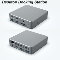 Station d'accueil Displaylink MST USB C Hubs Type C 15-en-1 USB-C à triple affichage 3 moniteurs pour Macbook Windows Desktop Lock